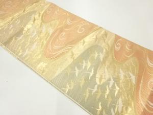 群鶴模様織出し袋帯